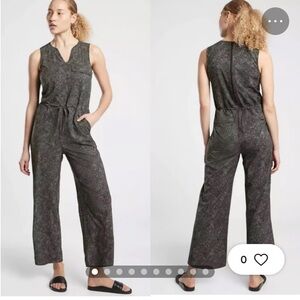 Athleta Black Gray viper printed Topanga Jumpsuit Size XXXL